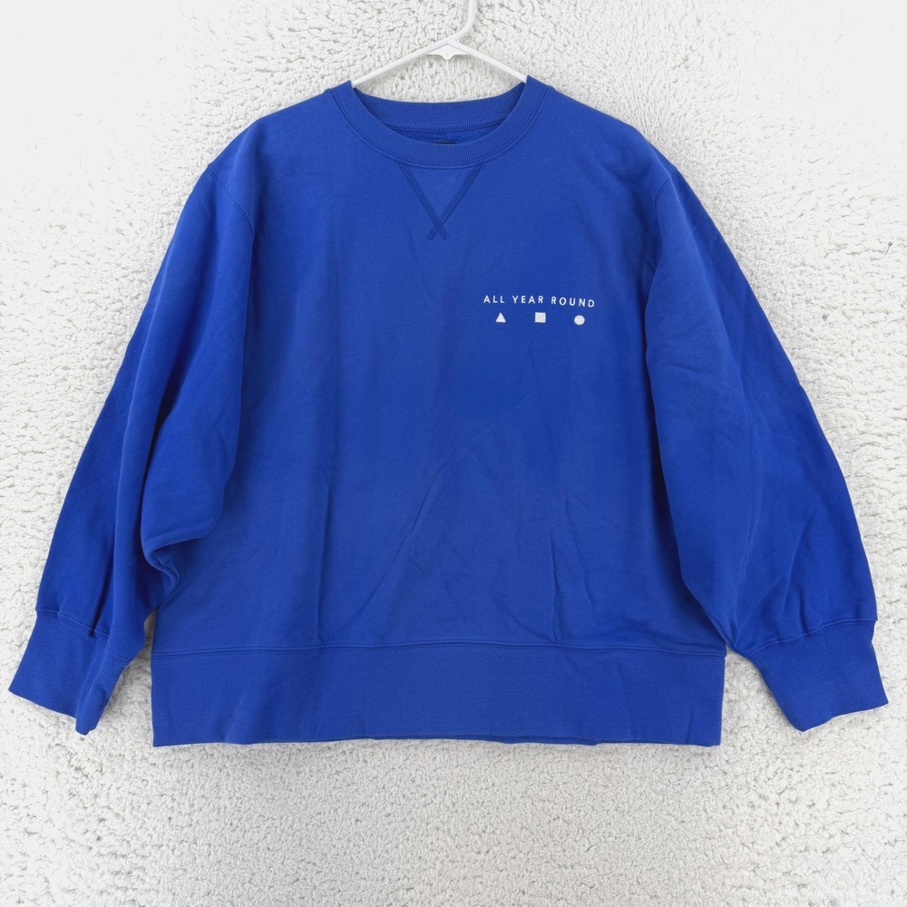 Ayr Sweatshirt Womens XL Blue All Year Round Graphic Pullover Fleece Crewneck